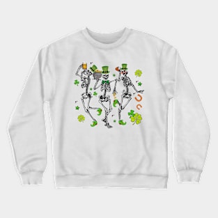 St. Patrick's Day Happy Skeleton Crewneck Sweatshirt